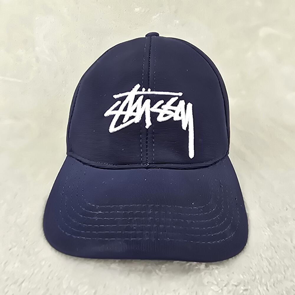 Stussy Hat Navy Blue Embroidered Logo Cap Flexfit OSFA Streetwear